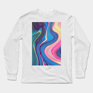 Abstract Aesthetic Y2K Marble Swirl Colorful Phone Case Long Sleeve T-Shirt